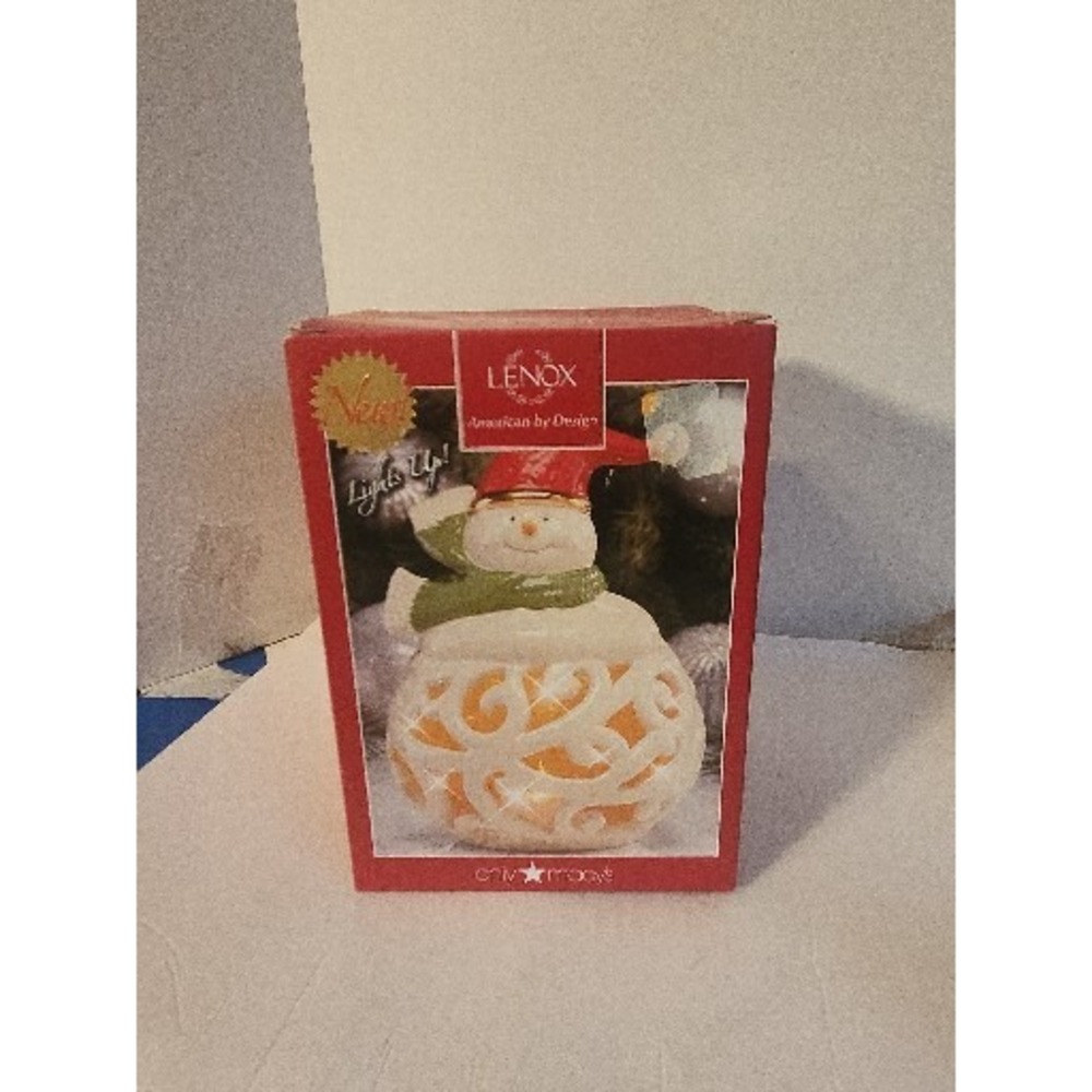 LENOX MERRY AND BRIGHT SNOWMAN FIGURINE 7" AMERICAN BY DESIGN New in Box!